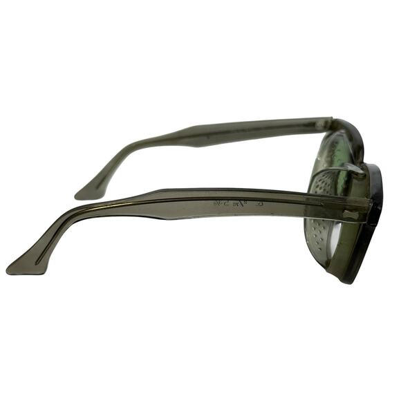 Vintage Folding Safety Glasses Plastic Mesh Sides Green Lenses Aviation Welding - Picture 2 of 6